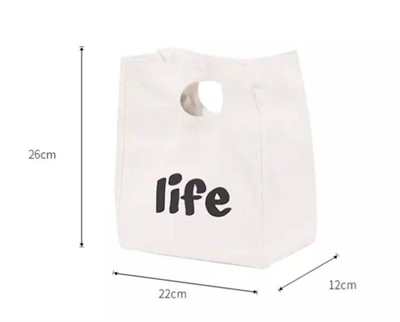 Japanese collapsible cooler picnic canvas lunch tote bag women insulated lunch bag