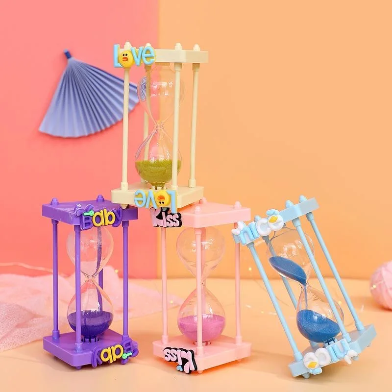 Hot Selling Mini Hourglasses Timer Toy Cartoon Creative Funny Plastic Hourglass Sand Glass for Promotional Gift