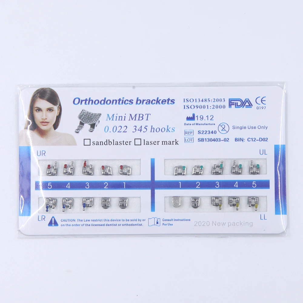 Ортодонтические выдвижные кронштейны Roth 022, стоматологический MIM кронштейн, Пескоструйный мини металлический кронштейн