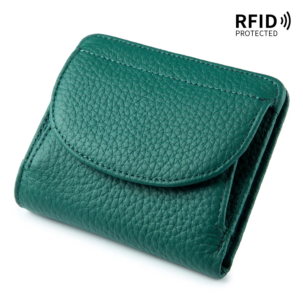 2024 Fashion Mini Simple Wallet Ladies Coin Purse rfid Folding Ultra Thin Leather Money Bag Female Coin Card Holder