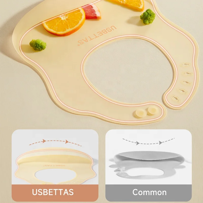 Laser Logo BPA Free Reusable Silicone Baby Bibs Waterproof Adjustable Button Toddler Dinnerware Tableware Bibs for Kids