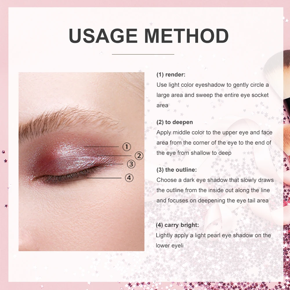 Бесплатные образцы на заказ тени для век Палитра Блестящий высокий Пигмент Тени для век