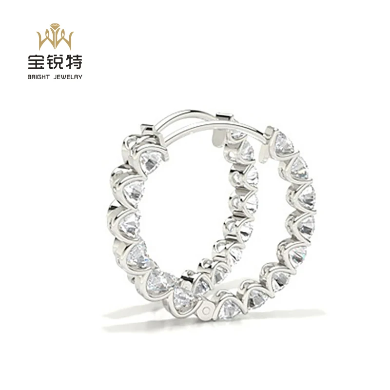 14k Gold Lab Diamond Stud Earrings Custom Full Hoop Diamond Stud Jewelry Womens Earrings