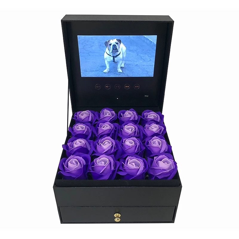 Upload Your Video Lcd Screen Flower Gift Box For 2021 Mothers Day Gift