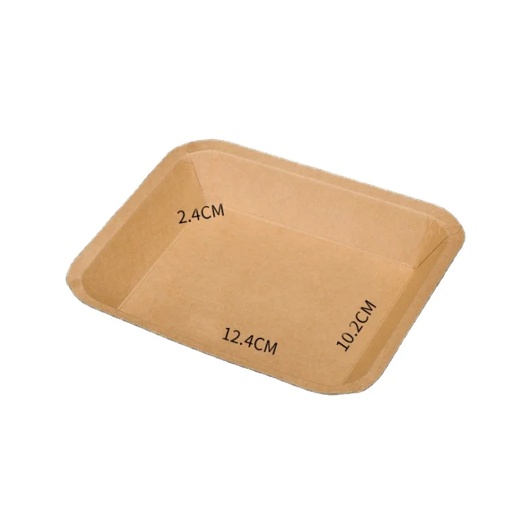 Wholesale Natural Compostable Disposable Rectangle Sugarcane Bagasse Tray Biodegradable Material Food Container