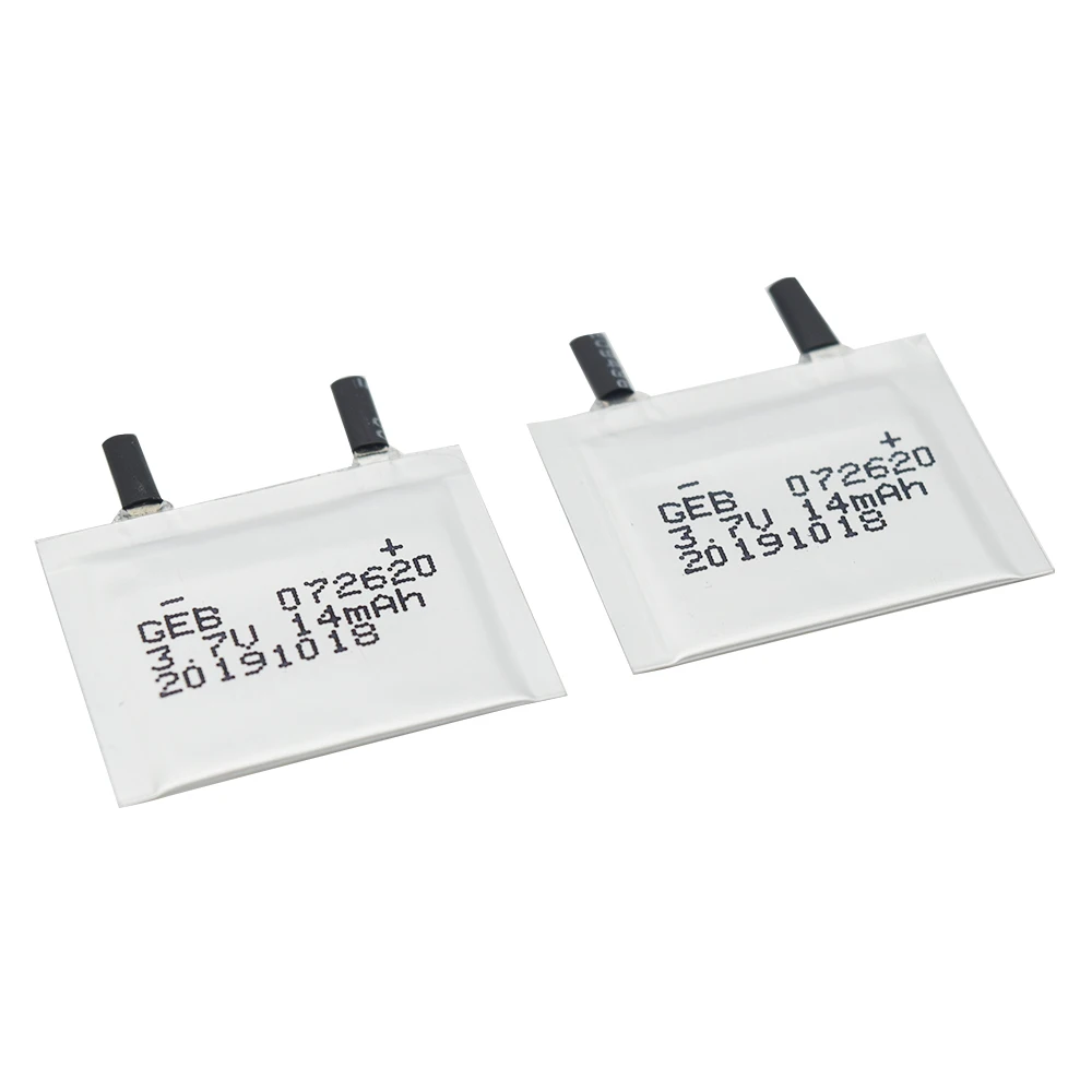 Thin battery 072620 Rechargeable li ion 3.7V 14mah battery thickness 0.07mm li-polymer battery cell