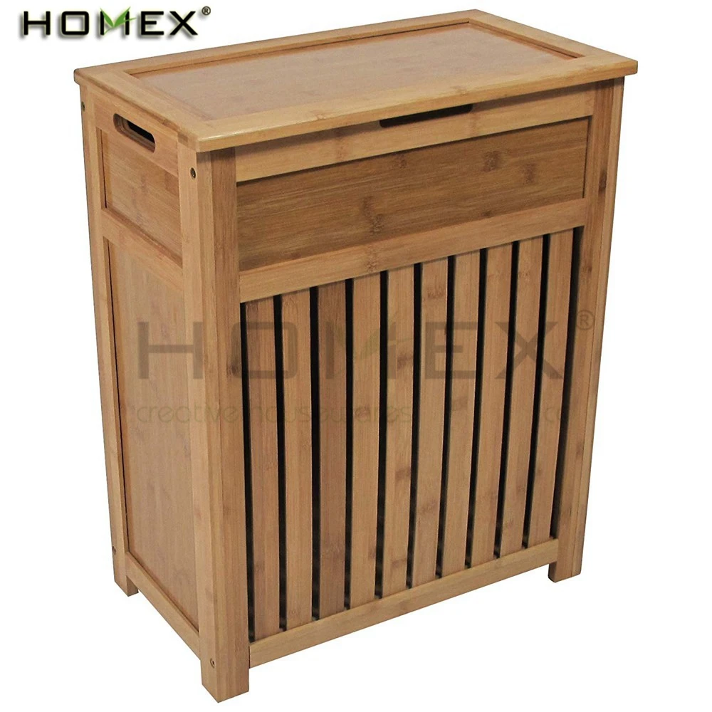 Spa Style Bamboo Laundry Hamper Laundry Basket with Handles/Homex_BSCI Factory