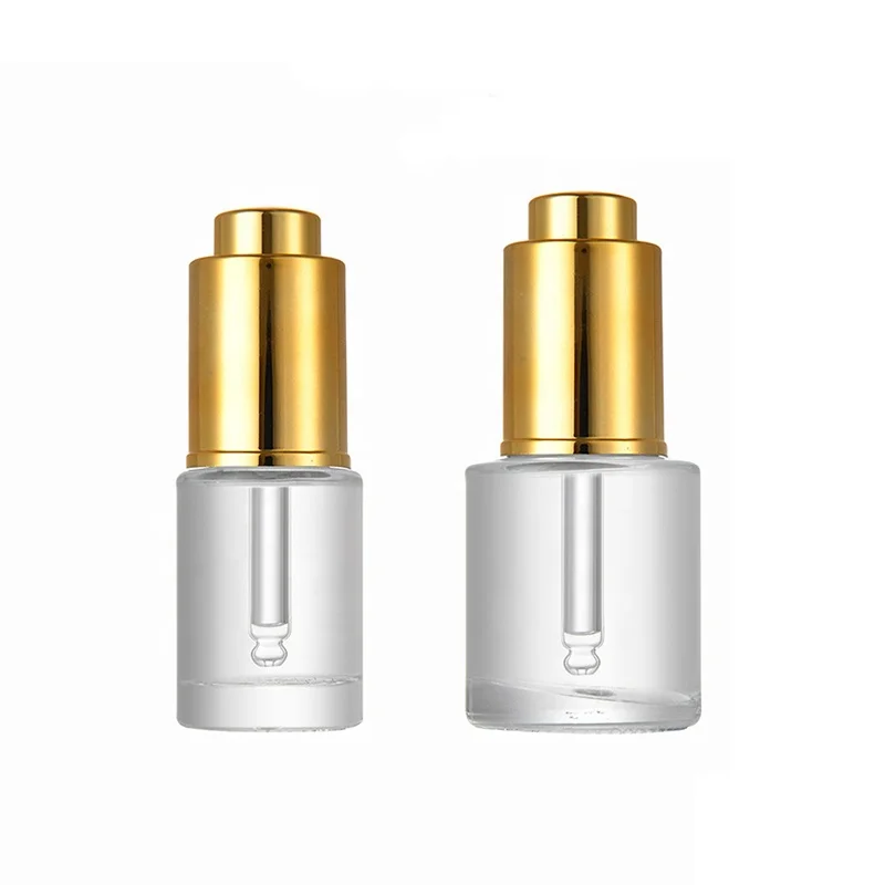 Luxury Empty 15ml 20ml 30ml 50ml 60ml Cylinder Round Frosted Glass Pipette Bottle Essential Oil Bottles Press Dropper (GDC04)