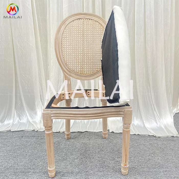 Оптовая продажа антикварная дизайнерская мебель из массива дерева с круглой спинкой для ресторана Свадебный обеденный стул в стиле Луис барокко