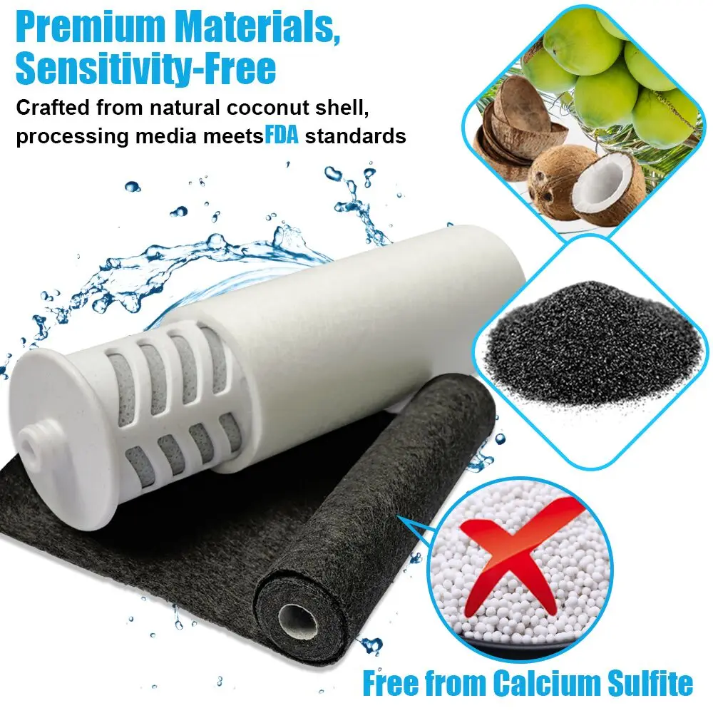 Miniwell Shower Filter System L700-B01 - Remove Hard Water, Chlorine & Contaminants - Ideal for Hair, Skin Softening -