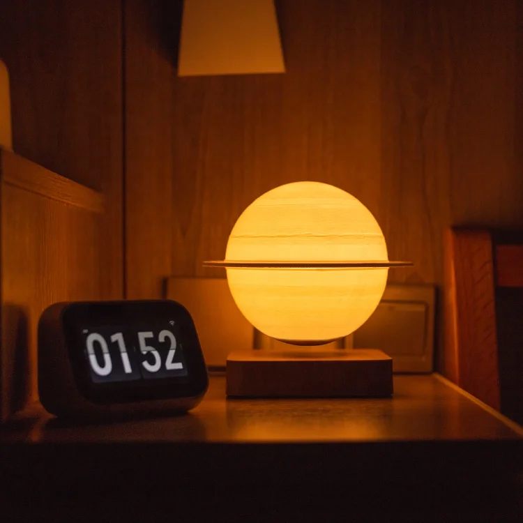 Nordic Black Modern Smart Living Room RGB Led Bedroom Magnetic Levitating Floating Saturn Table Room Lamp