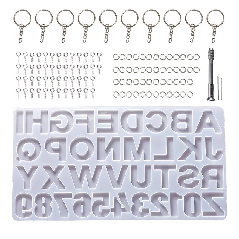 English Letter Numbers Silicone Mold A-z Alphabet Crystal Epoxy Molds Letters Pendant Resin Molds