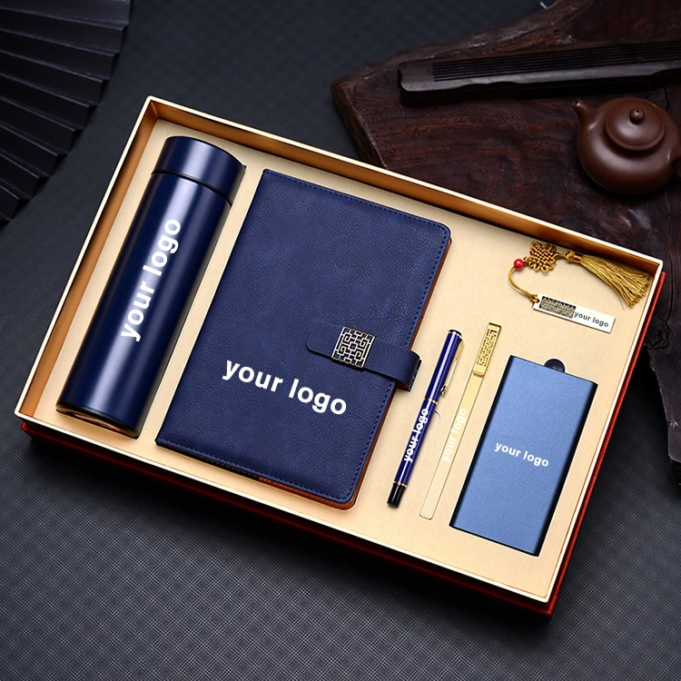 High End Gift Set Corporate Luxury Gift Promotion Items Notebook Umbrella Vacuum Flask Usb Flash Drive Power Bank