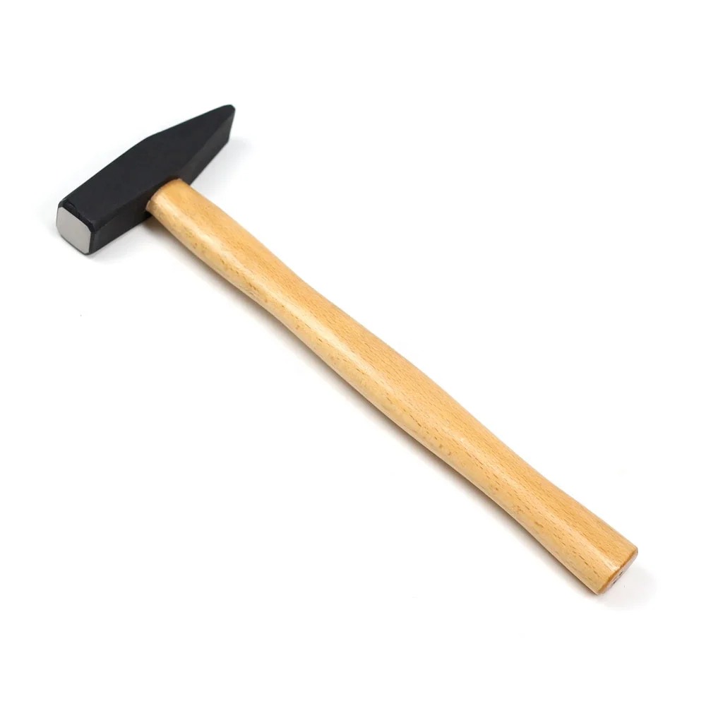 German type machinist hammer with unbleached wood handle