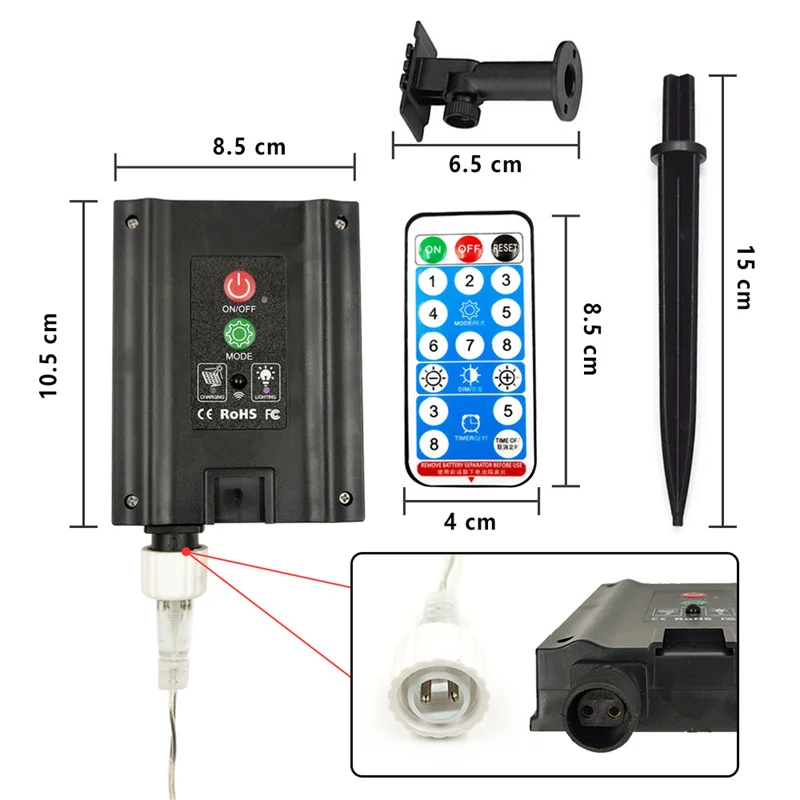 Solar LED Strip Lights Bright White Low Volt Waterproof Outdoor Camping Strip Light