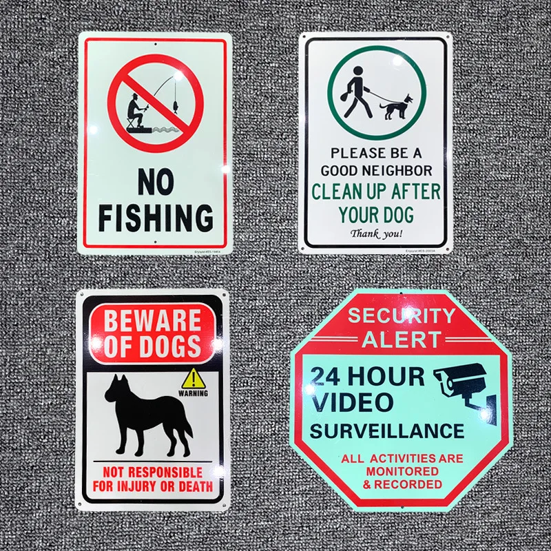 Custom aluminum tin sign reflective monitoring warning sign safety sign plate