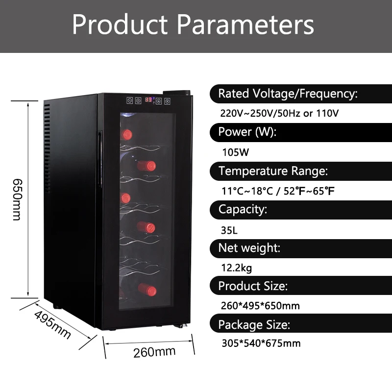 LANYI  custom mini fridge 12bottles  wine cooler bottle insulator steel wine cooler