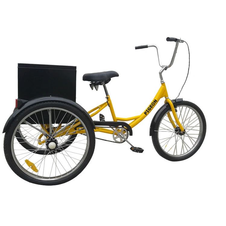 Coaster brake 24inch steel bicycle industrial tricycle manufacturers with cabinet