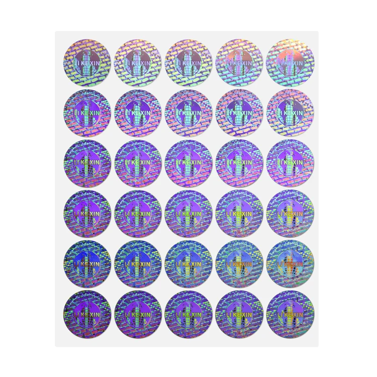 logo custom made laser labeling stickers holographic packaging labels hologram sticker qr code