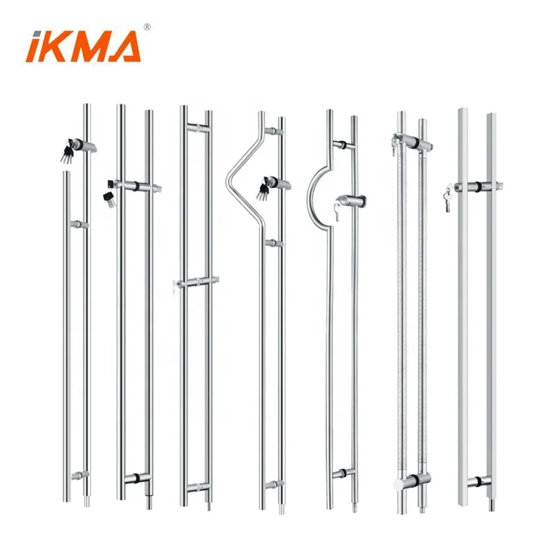 High quality stainless steel 304 design security Entrance glass door lock with handle