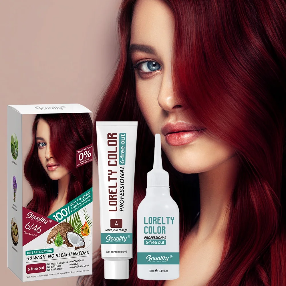 Private Label Gouallty Organic Natural Permanent Hair Color Cream Wholesale Dye Hair