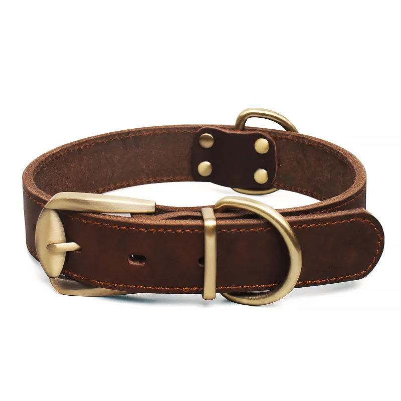 Cowhide  Tooled Western Dog Collar Eco Vegetarian Tanned Leather with Engraved Design Pet Collar