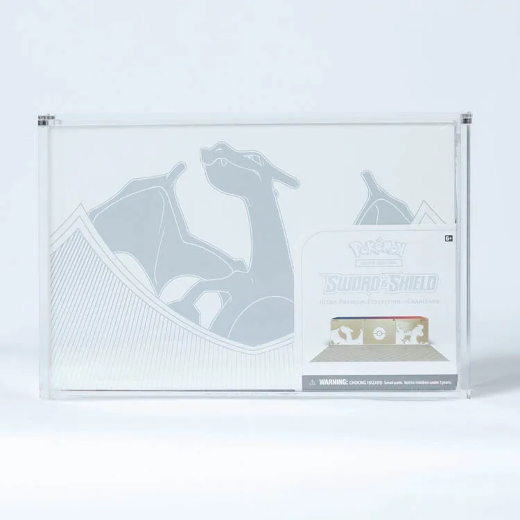 Custom acrylic Box pokmon tcg Ultra-Premium Collection Charizards UPC acrylic Protector case with Magnet Lid
