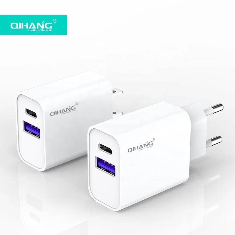  QIHANG OEM ODM Супер Быстрый Настенный USB C адаптер Type-c QC 3 0 18 Вт 20 Pd Зарядное устройство Usb для 1 телефона 12 pro