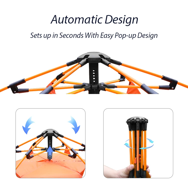 RTS KingGear Waterproof Instant Tents for Camping 3-5 Person Easy Quick Setup Dome Pop up Family Tent