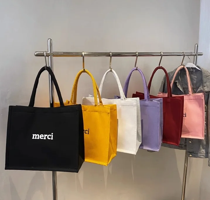 high quality durable popular pink canvas waterproof laminated cotton gift shopping tote bag with embroidery logo