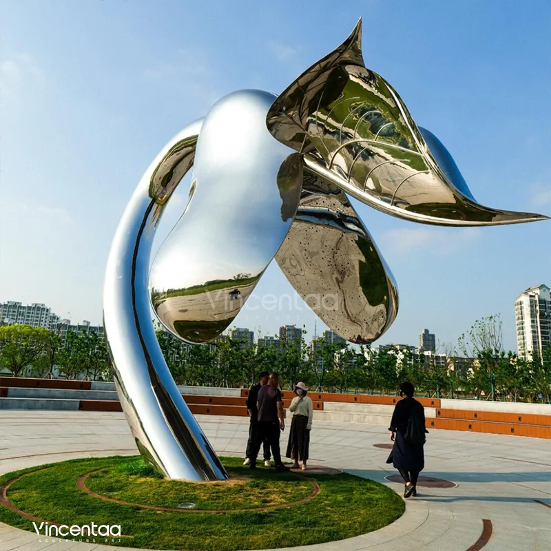 Vincentaa Metal Outdoor Flower Sculpture Custom Modern Abstract Art New Design Sculpture