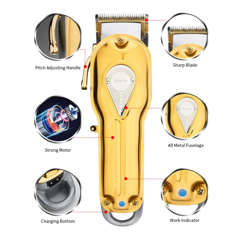 Best Professional Hair Trimmer  Cut Groom Kit Hair Iron Electric Precision Cutting Blade Aaccepted Silver+gold K14