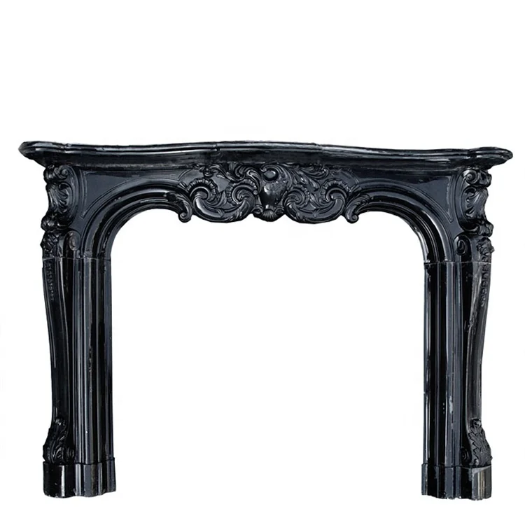 Freestanding black marble fireplace layer marble fireplace mantel frame european simplicity marble fireplace frame