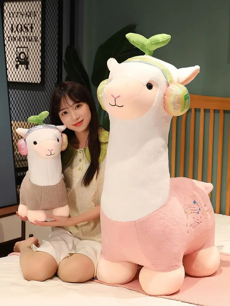 Cute plush  ear microphone alpaca toy creative stuffed Little Sheep Doll Girl Pillow Birthday Gift baby sleep doll Wholesale