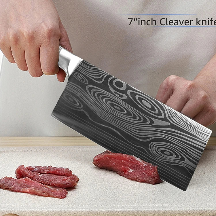 Knife Set Kitchen Meat Tools Carver Boning Fixed Blade Forging Viking Cleaver Forged High-carbon Steel Honesuki Hunting