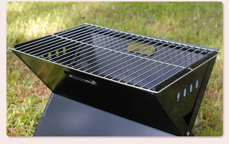 Charcoal Grill Outdoor Small Non-Stick Barbecue Wire X-Shaped Barbecue Accessories BBQ Grill Portable Foldable Barbecue Grill