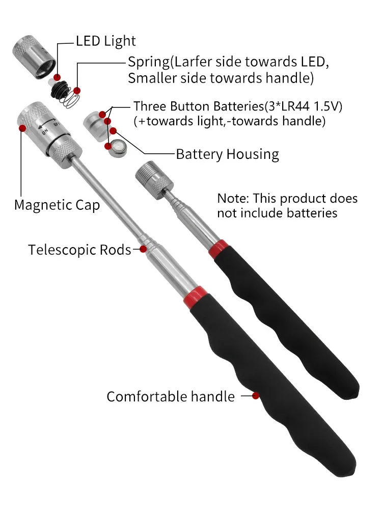 Telescoping Magnet Pickup Tools 8 lb Magnet Pickup Tool Flexible Magnetic Stick Gadget for Sink Drains Magnet Pick-up Tool