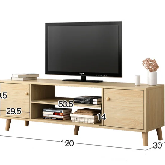 Wooden Legs TV Cabinet Coffee Table Combination Living Room Bedroom Modern TV table