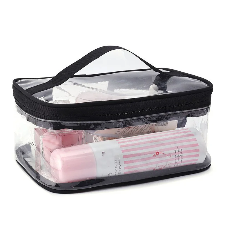 Custom Travel PVC Tpu Clear Zipper Cosmetic Bag Promotional Wholesale Makeup Toiletry Bag For Travel