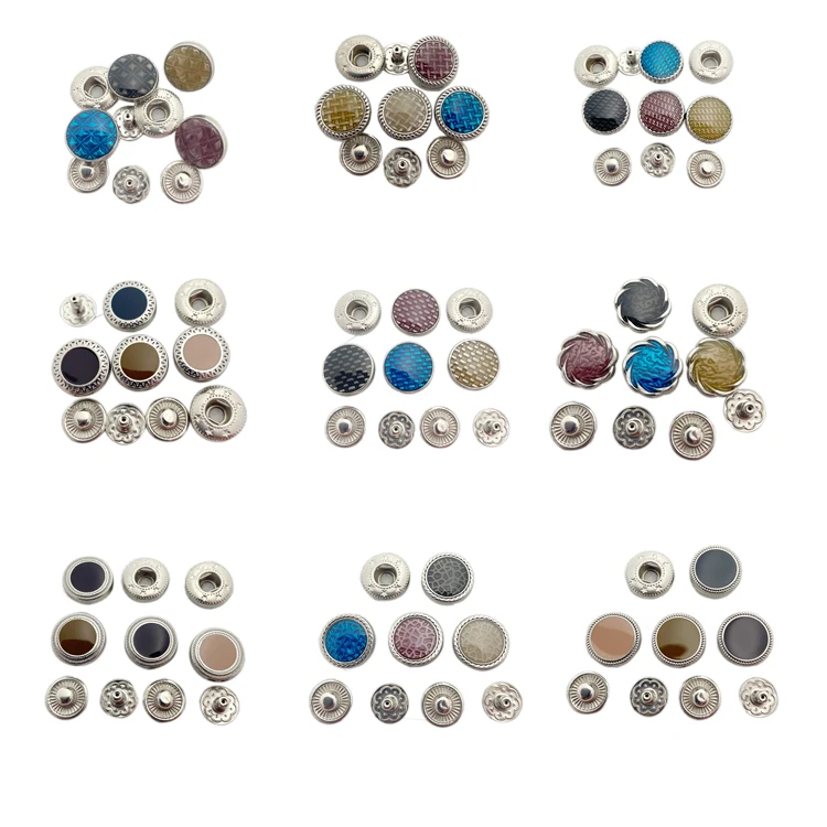 Fashion design engraved Custom Metal logo Snap Buttons For bags