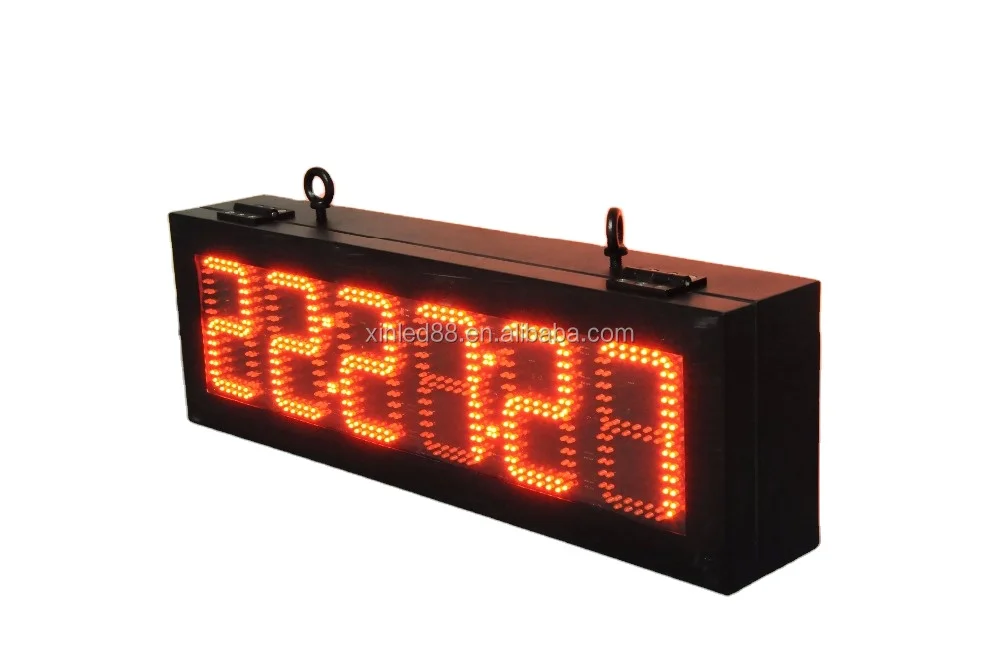 New product outdoor indoor 888888 8888 time temperature single color led sign for match