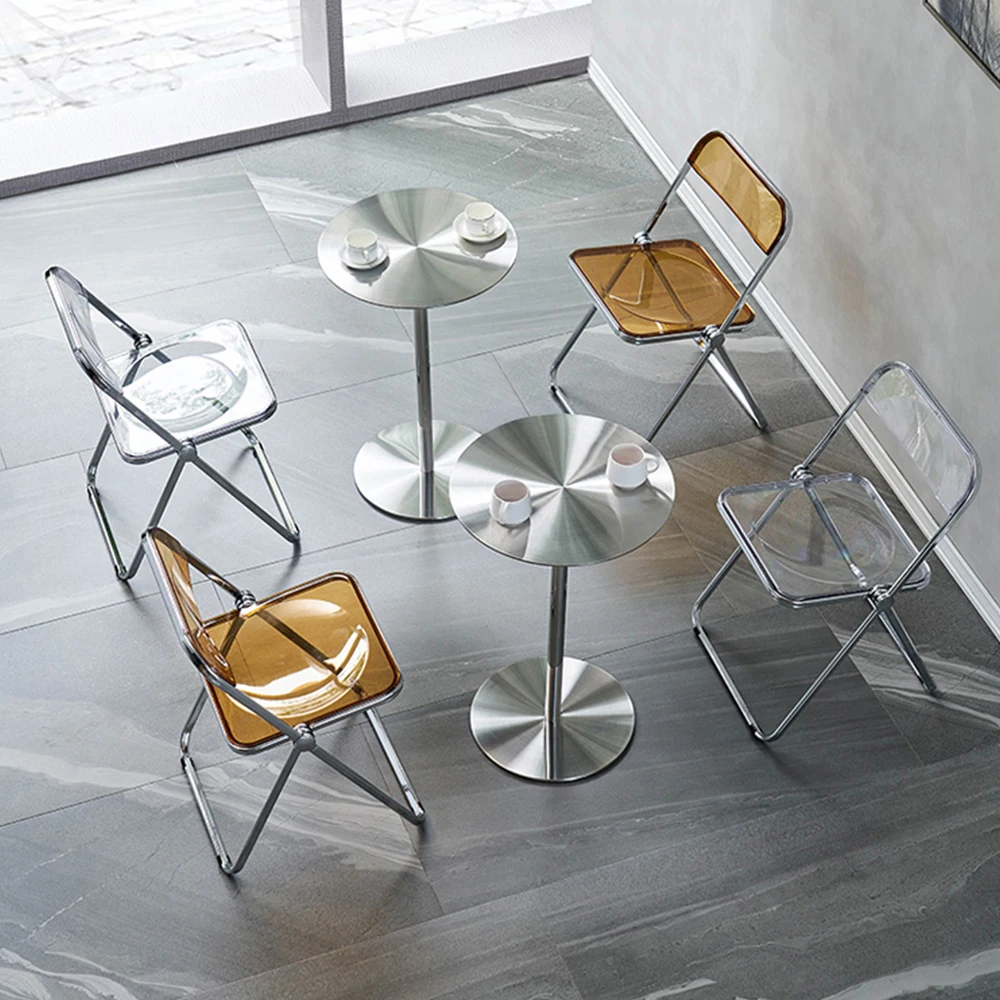 Складные прозрачные коричневые акриловые складные стулья, прозрачные для мероприятий, штабелируемые