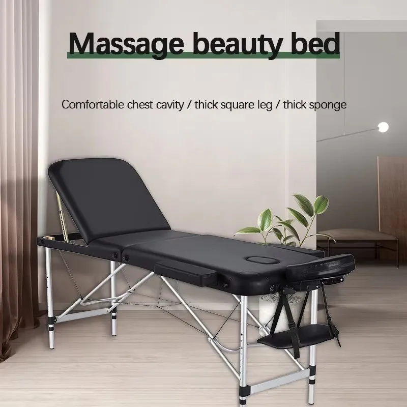 Thai New Luxury Black Leather Home Pedicure BodyFoldable Pool Massage Bed For Commercial Use Beauty Furniture