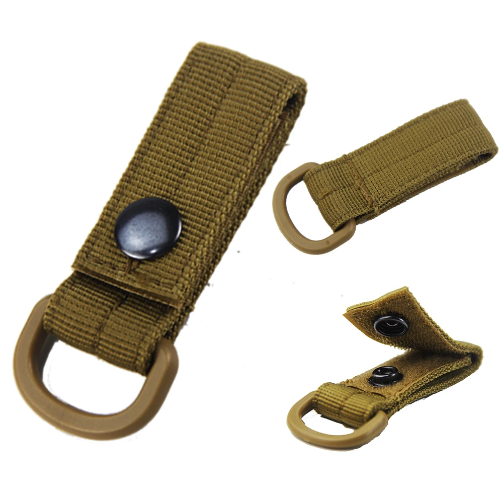 Free Sample Tactical Webbing Keychain With Hook and Loop molle hooks Webbing D ring