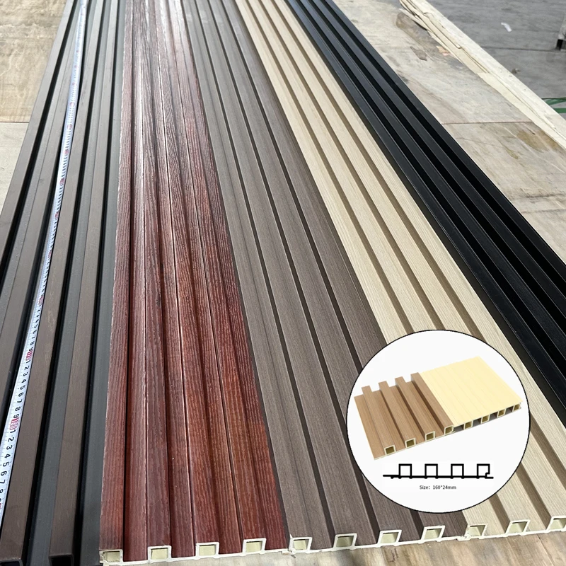 Luxury Indoor wall decorative plastic composite fluted wpc wall panel cladding
