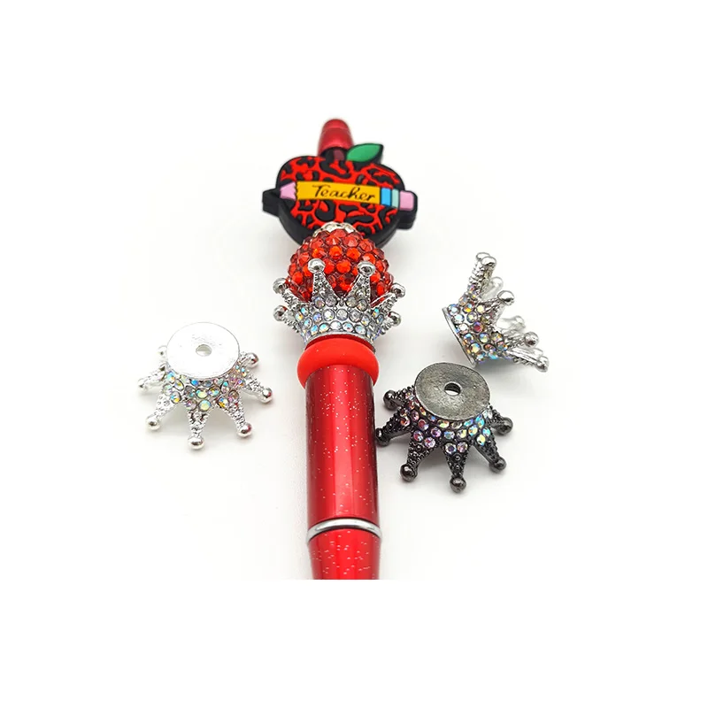 Hot Selling Big Crown Spacer Beads 30mm Silver Gold Black Color Crown Beads For Beaded Pen Making