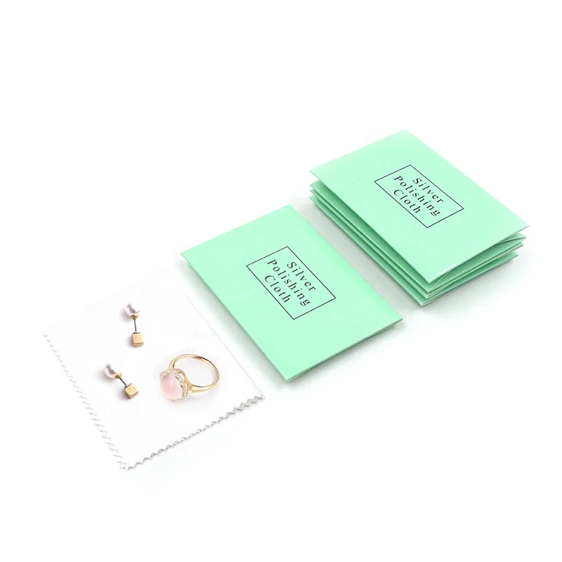 Reusable material gold & silver polishing cloth with paper package