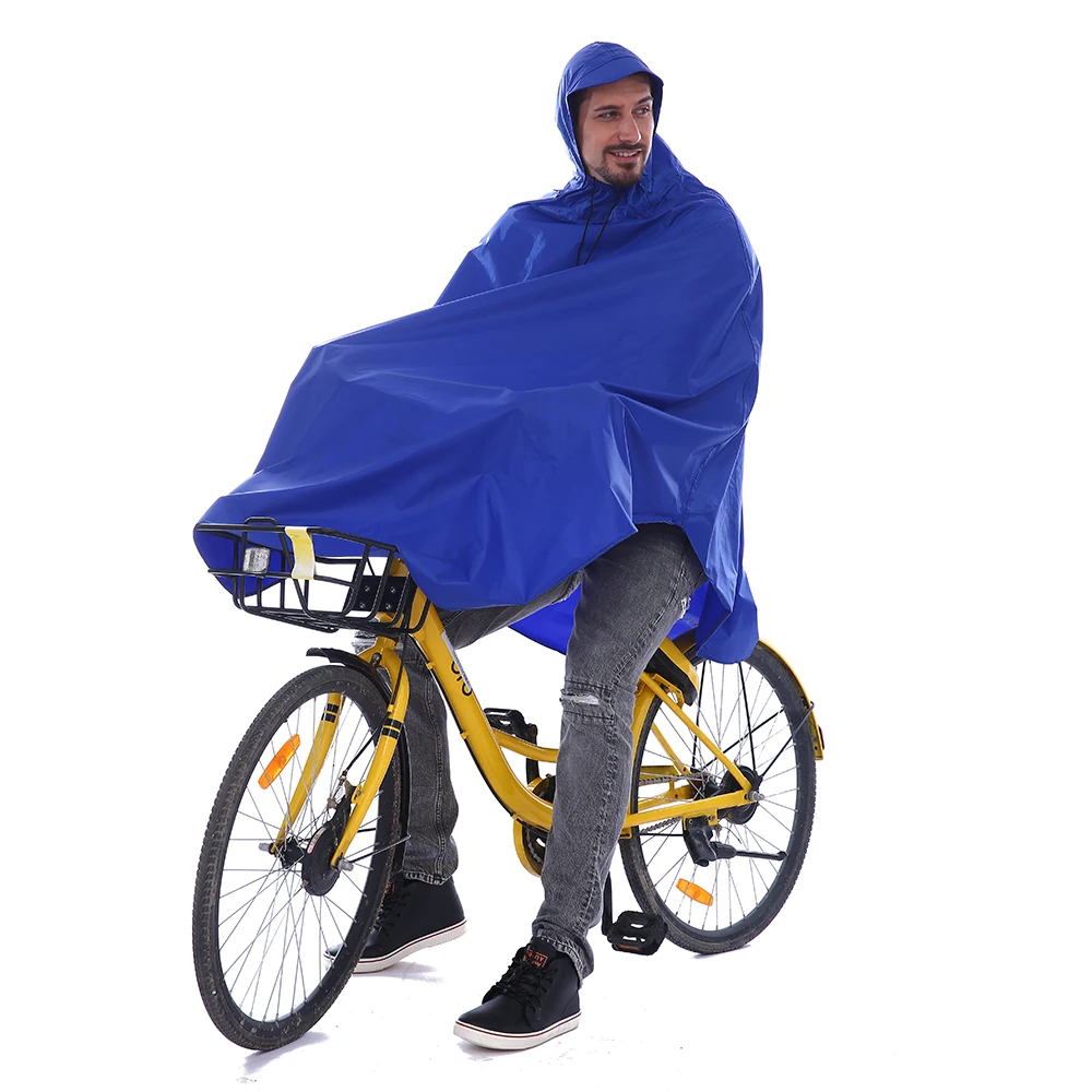 100% Motorcycle Bicycle Bike Polyester Unisex Cycling Rain Poncho Raincoat