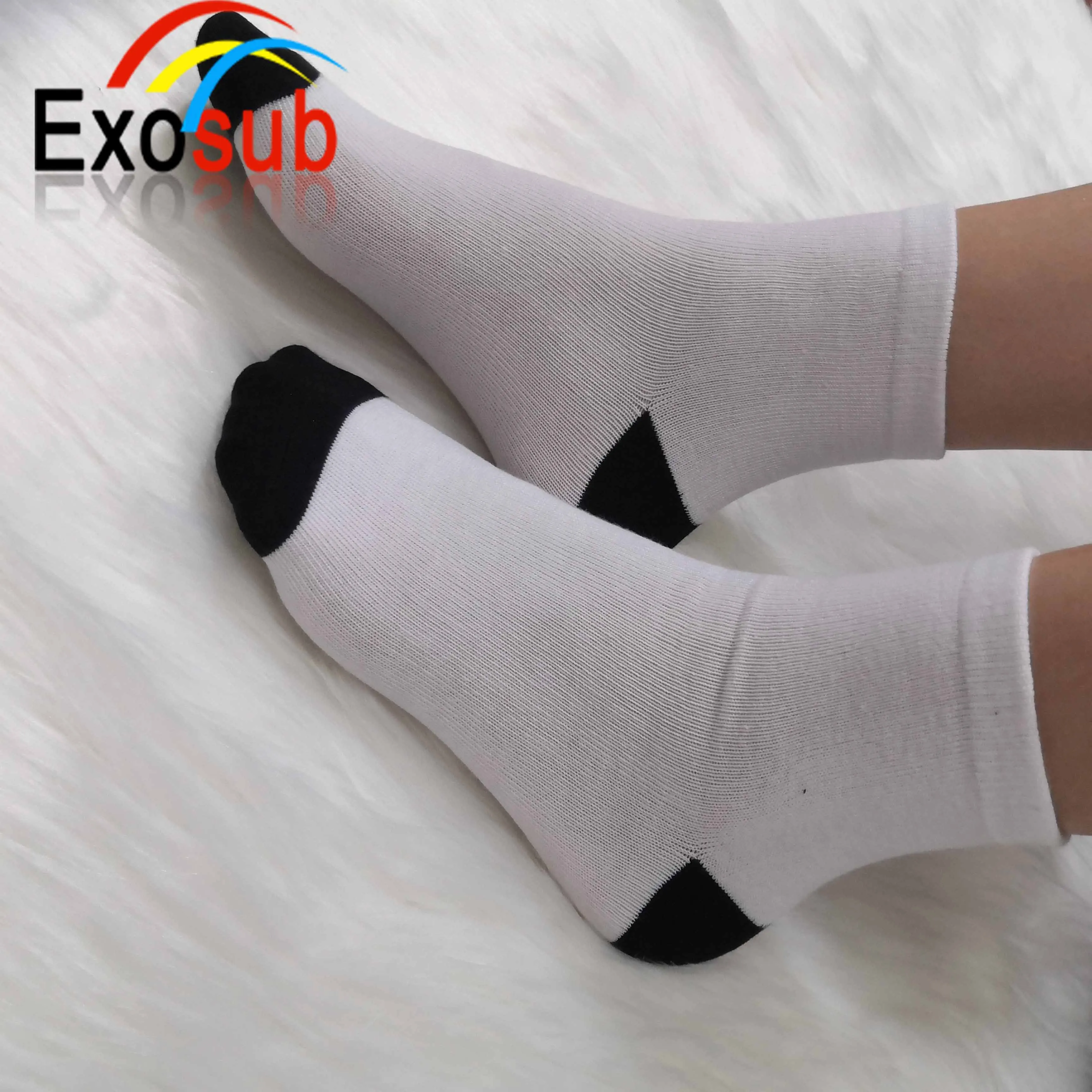 Personalized white socks sublimation sport socks for women