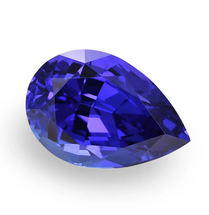 
7.40 caratRoyal Blue Tanzanite Pear Shape Loose Tanzanite With Certificate Mix Step Cut By Real Gems FREE SHIP Semi Precious Gem 